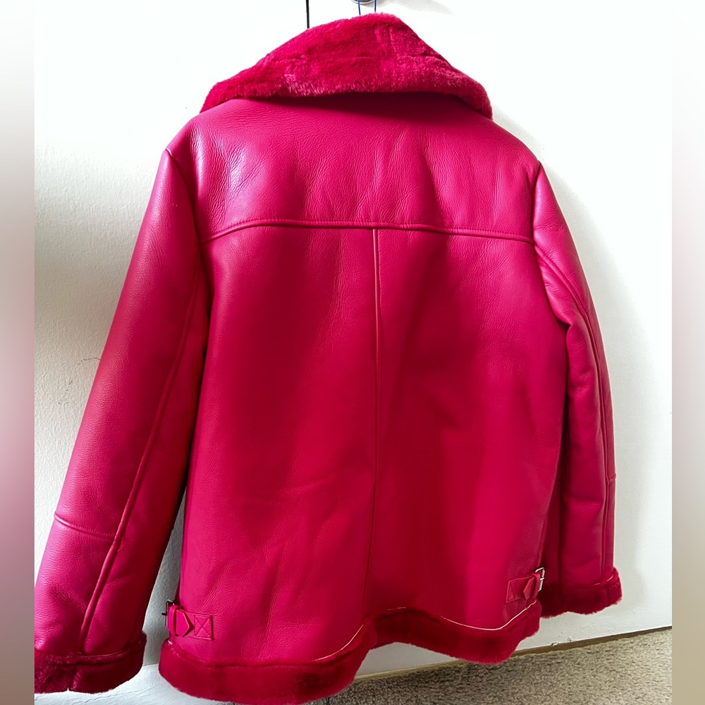 Hot Pink Faux Leather Jacket (Fashion Nova)